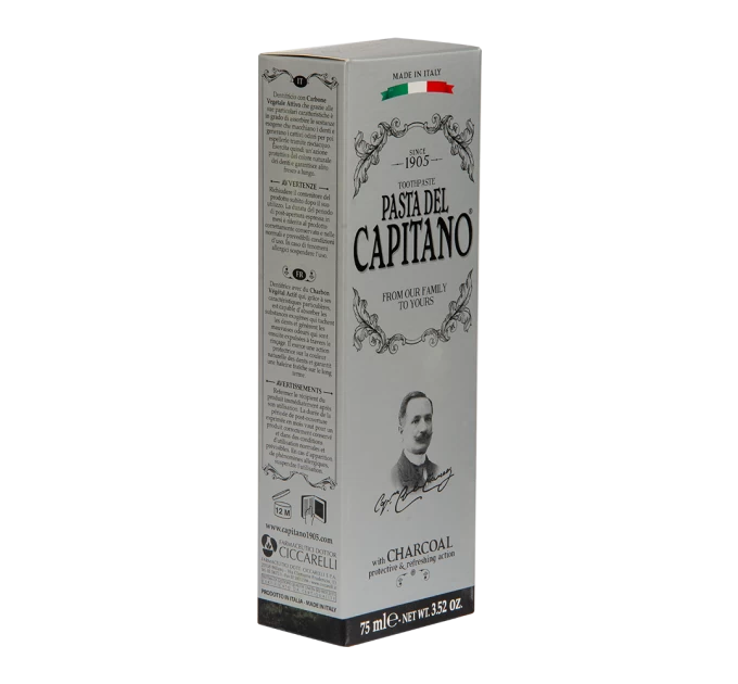 H1: Зубная паста Pasta Del Capitano Charcoal с углем 75 мл на Agon-v.com.ua