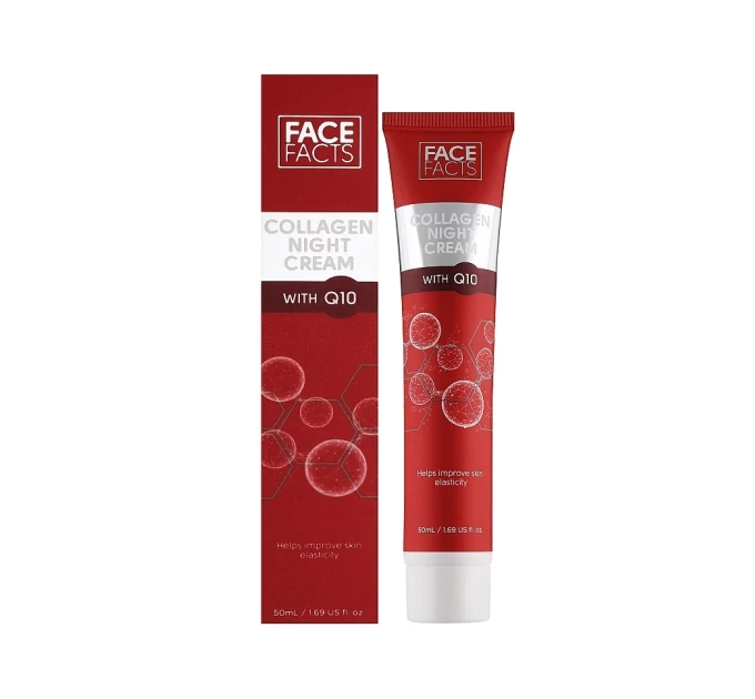 Ультраэффективный Ночной крем Face Facts 50 мл: коллаген и коэнзим Q10 для сияющей кожи