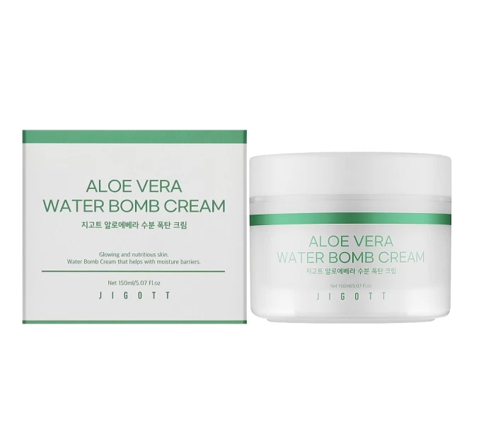 Интенсивный увлажняющий крем Jigott Aloe Vera Water Bomb 150 мл – секрет молодости и свежести кожи