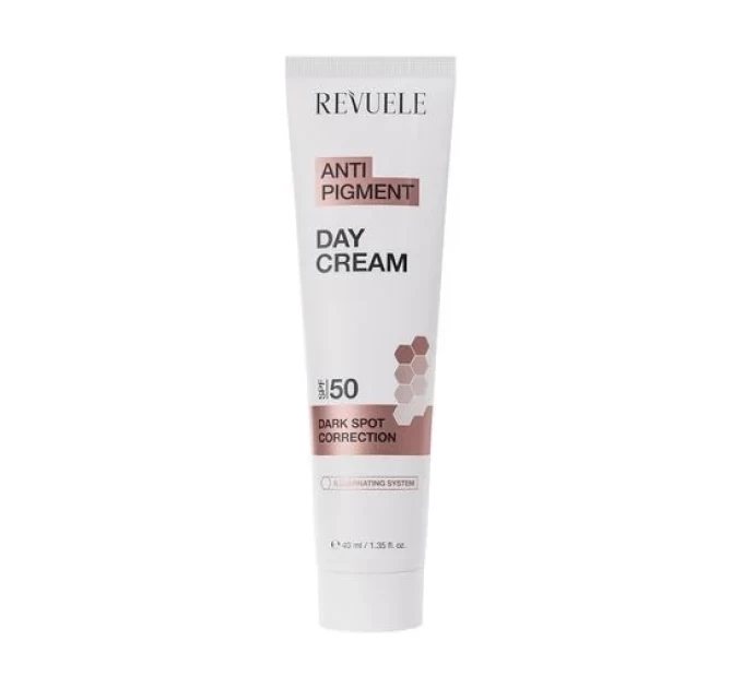 Тонирующий дневной крем для лица REVUELE SPF 50 против пигментации - 40 мл 5060565106680