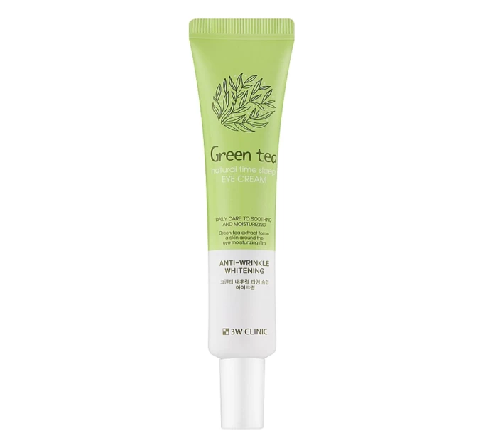 Крем для глаз 3W Clinic Green Tea: свежесть и сияние кожи с зелёным чаем 40 мл (8809772620575)