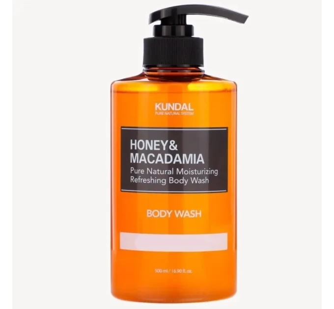 Гель для душу Honey & Macadamia Body Wash Warm Cotton Kundal 500 мл - натуральний догляд за шкірою.