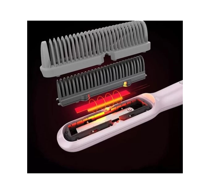 Расческа електрична Yueli Anion Straight Hair Comb HS-528P Pink