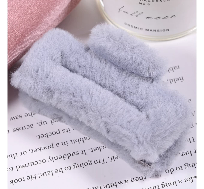 Крабик плюшевый для волос ANbeauty Квадрат Серый AN0103276 – стиль и комфорт на agon-v.com.ua