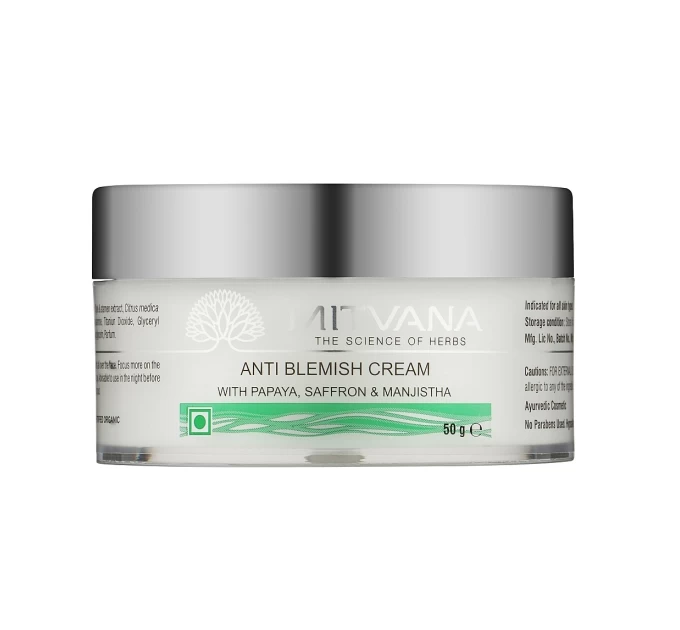 Эффективный крем Mitvana Anti Blemish с папайей, шафраном и маништой 50 мл против несовершенств кожи (8906078542010) - Купить в Агонь-В