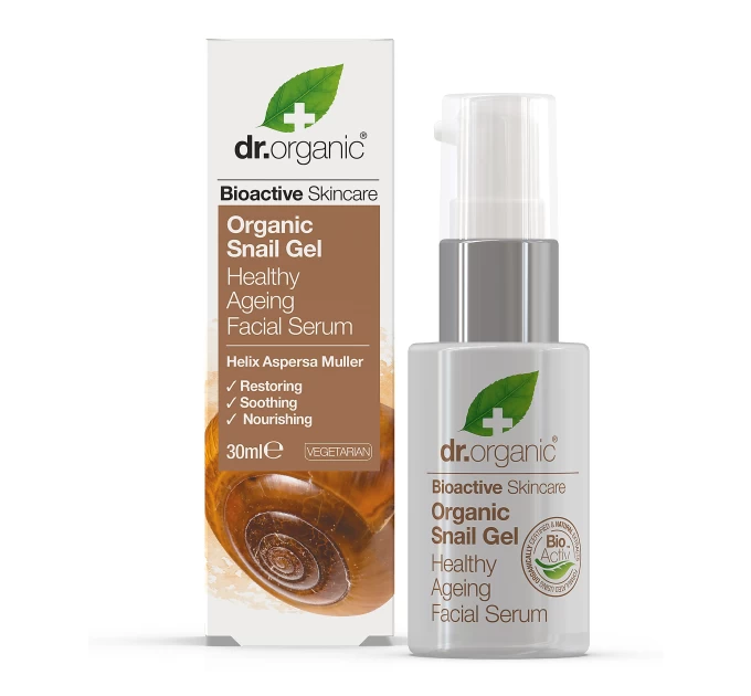 Сыворотка для лица с муцином улитки Dr. Organic 30 мл: обновление и сияние кожи