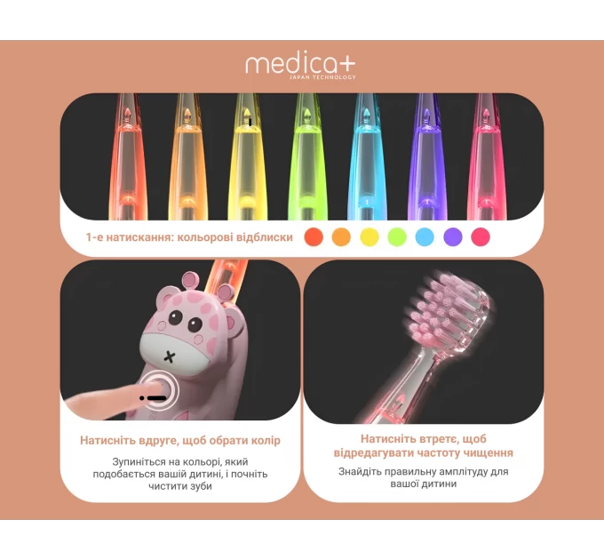 Дитяча зубна щітка Medica+ KidsBrush 2.0 Жовта: ідеальний вибір для маленьких героїв