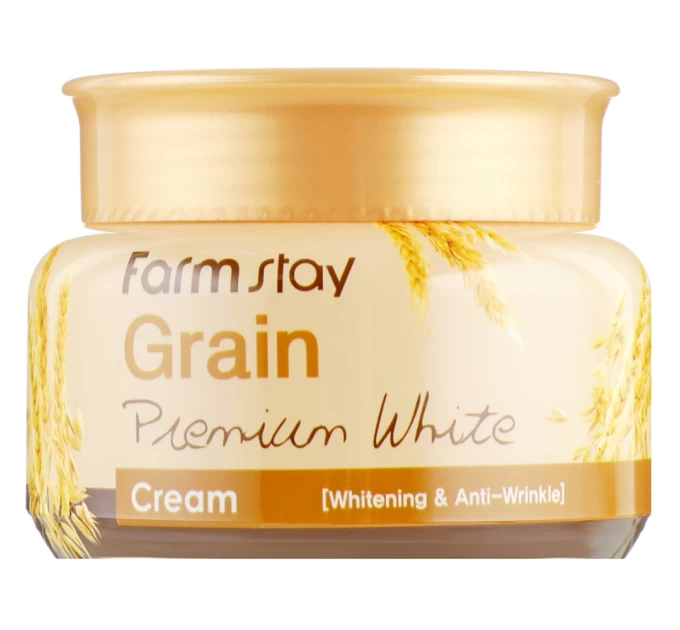 Осветлюючий крем для обличчя з олією зародків пшениці Farmstay Grain Premium White Cream 100 мл (8809480772283)