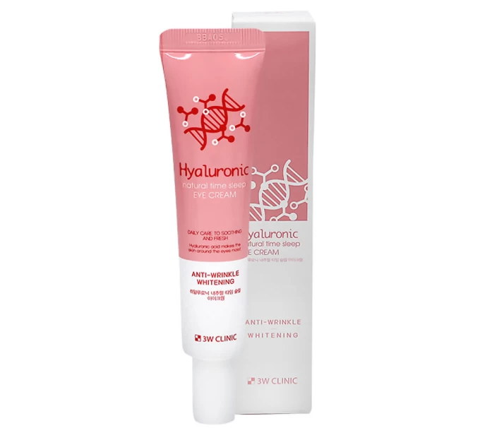 Крем для глаз 3W Clinic Hyaluronic Natural Time Sleep с гиалуроновой кислотой 40 мл 8809772620568 - Омоложение и Уход
