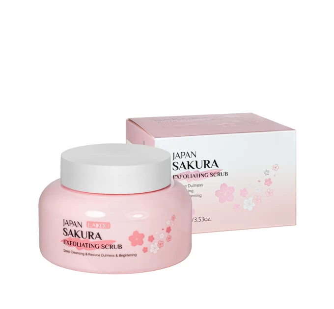 Очищающий скраб пилинг для лица Laikou Japan Sakura с ниацинамидом 100 г (LK 88965A) - секрет сияющей кожи!