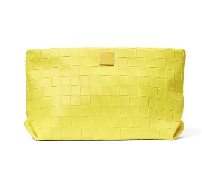 Косметичка VICTORIA'S SECRET Travel Pouch в желтом эко-коже