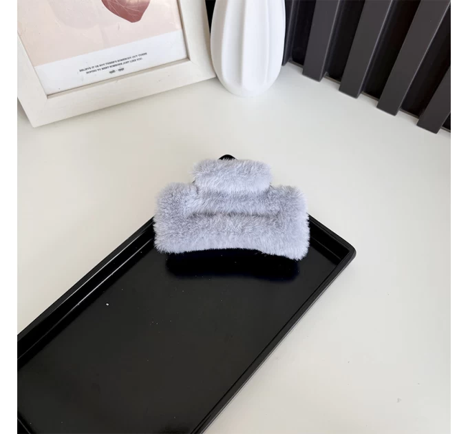 Крабик плюшевый для волос ANbeauty Квадрат Серый AN0103276 – стиль и комфорт на agon-v.com.ua