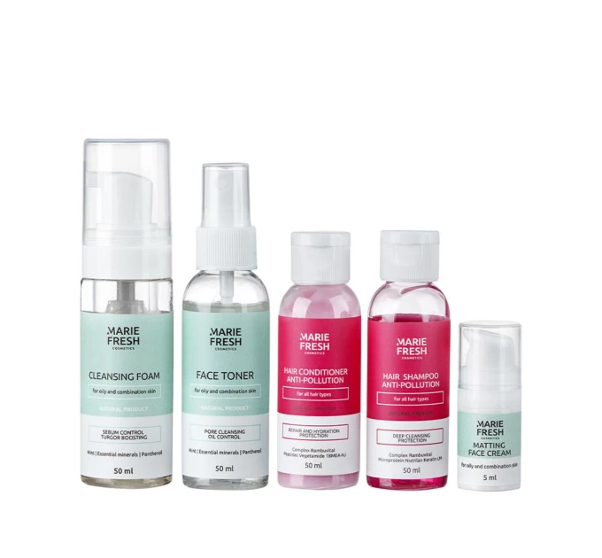 Набор для жирной и комбинированной кожи от Marie Fresh cosmetics: 5 продуктов