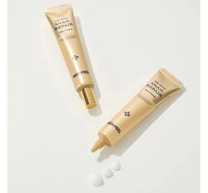 Элитный крем для глаз с золотом и улиточным муцином MEDI-PEEL 24K Snail Repair 40 мл для сияющей кожи