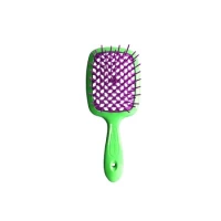 Расческа для волос Janeke Superbrush зеленая с фиолетовым.