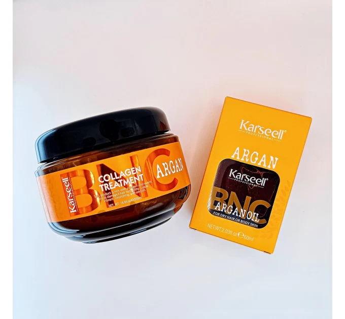 Уникальный набор для ухода за волосами: Karseell Original ARGAN COLLAGEN TREATMENT - маска и масло