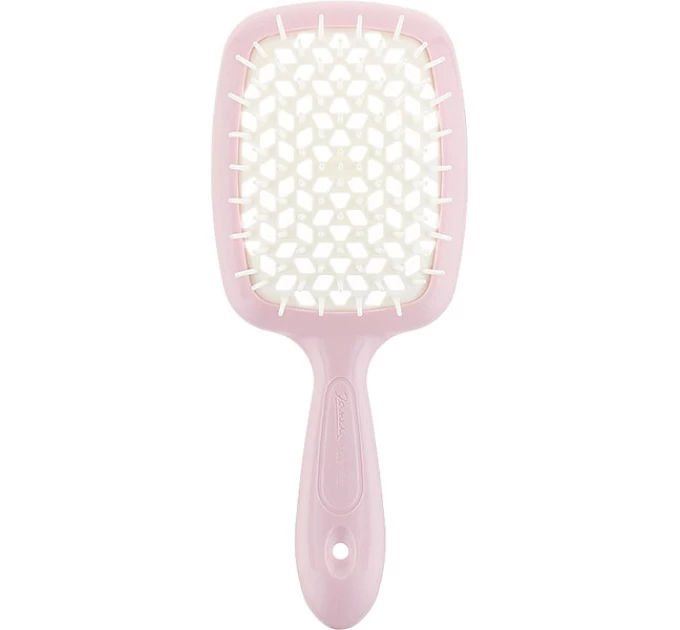 Janeke Superbrush - розовая расческа с белыми щетинами