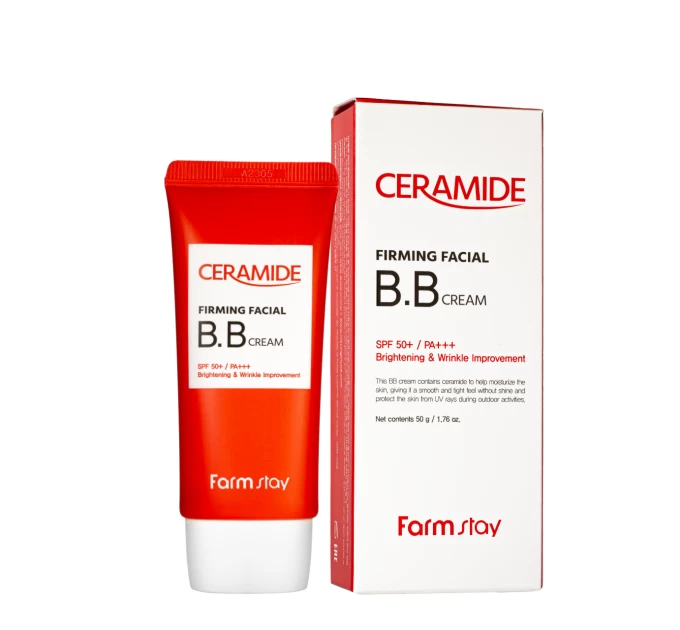 Осветляющий и разглаживающий ВВ-крем FarmStay Ceramide с SPF50, 50 г (FS 8755) для идеальной кожи