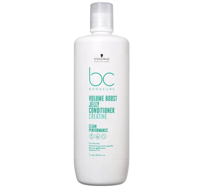 Объем и Уход: Кондиционер Schwarzkopf Professional Bonacure Volume Boost Jelly Conditioner с Креатином 1000 мл (4045787728811) для Роскошных Волос