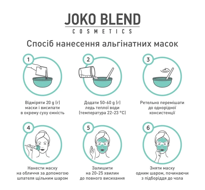 Альгинатная маска Joko Blend для лифтинга кожи с коллагеном и эластином (100 г)