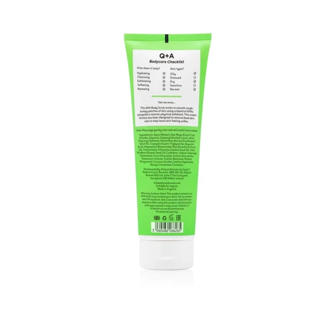 Q+A AHA Exfoliator Body Scrub: Отшелушивание тела с AHA кислотами