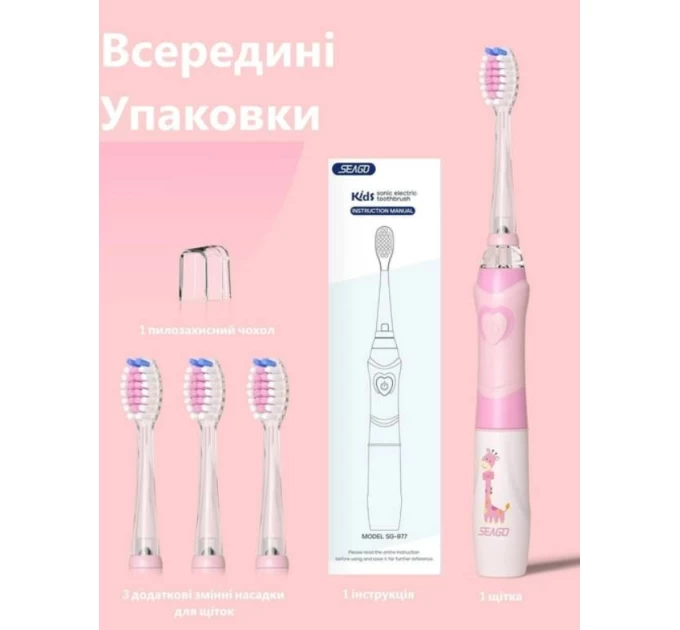 Умная зубная щетка Urbanclean с LED подсветкой и 4 насадками – идеальный выбор для детей на agon-v.com.ua