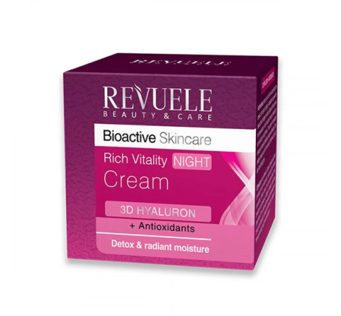 Омолаживающий ночной крем для лица REVUELE Bioactive 3D Hyaluron Rich Vitality 50 мл в интернет-магазине Агонь-В