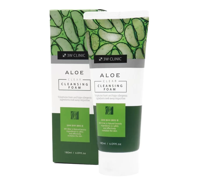 Пенка для умывания 3W Clinic Aloe Clear с экстрактом алоэ 180 мл (8809494585190) — свежесть и чистота от Агонь-В