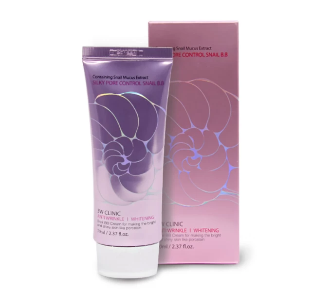 ВВ крем с муцином улитки 3W Clinic Silky Pore Control Snail BB Cream 70 мл — идеальное решение для безупречной кожи
