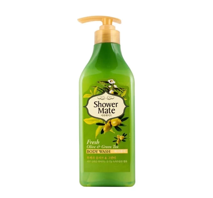 Освежающий душ с гелем Kerasys Shower Mate Оливки и зеленый чай