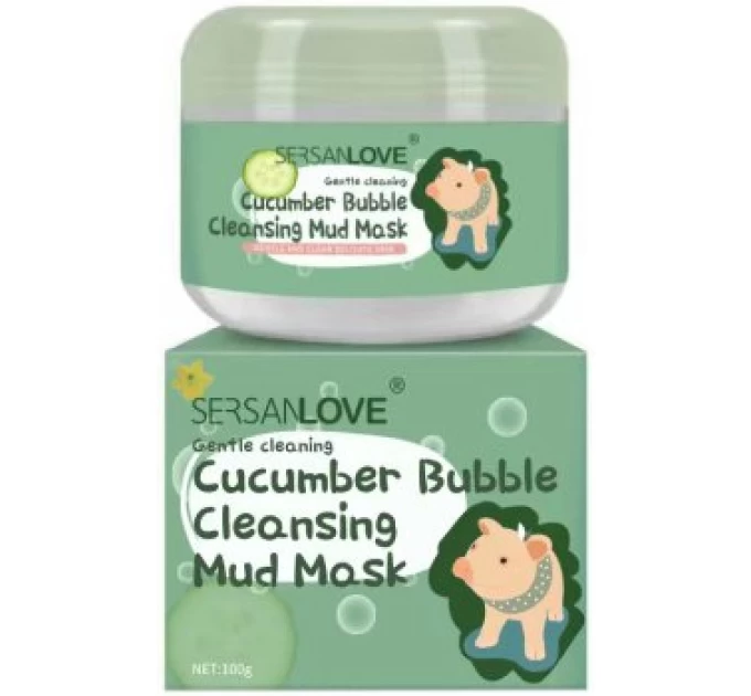SERSANLOVE Bubble Mask Cleansing Mud с огурцом: эффективная маска для лица в 100 граммах