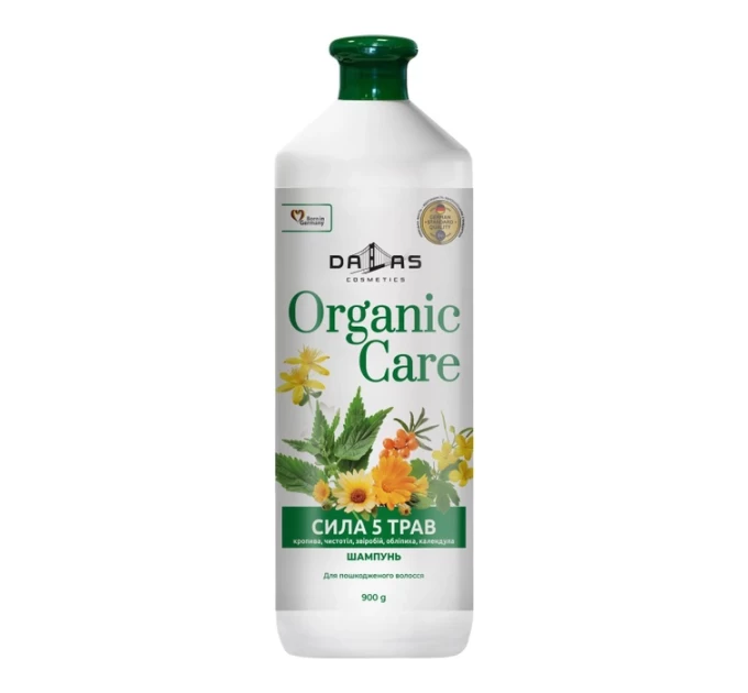 **Шампунь для пошкодженого волосся Dalas Cosmetics Organic Care Сила 5 трав 143242, 900 мл**