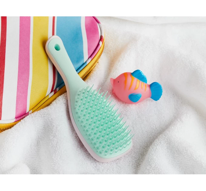 Теперь в мини-версии: розово-салатовый гребень Tangle Teezer The Wet Detangler Mini для идеального расчесывания волос