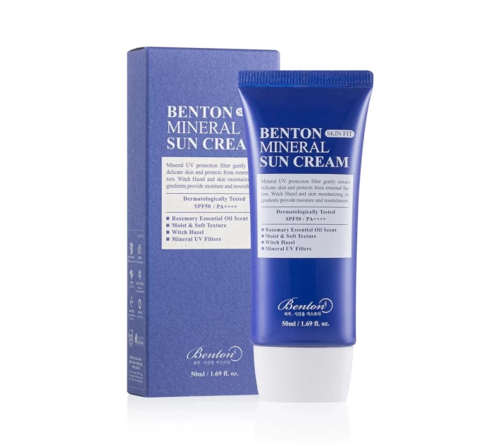 Benton Skin Fit SPF50+: мінеральний крем для захисту від сонця.