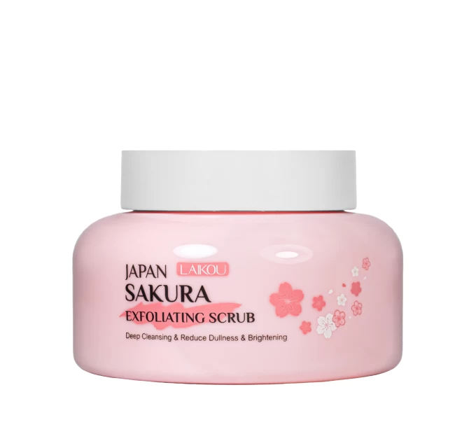 Очищающий скраб пилинг для лица Laikou Japan Sakura с ниацинамидом 100 г (LK 88965A) - секрет сияющей кожи!