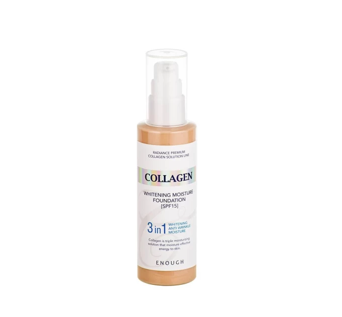 Увлажняющий тональный крем с коллагеном Enough Collagen 3 in 1 SPF15 №13 100 мл для сияющей кожи