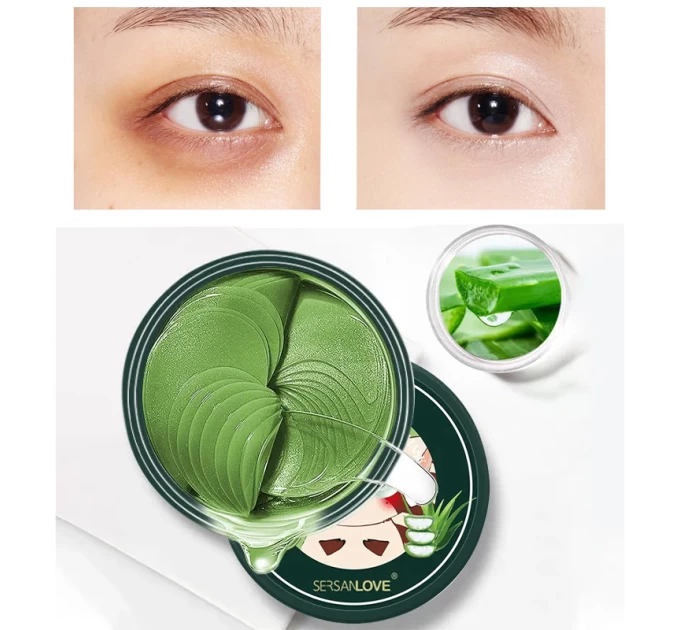 Гидрогелевые патчи Sersanlove Aloe Rehydrating Eye Mask 90 г — Эффективное увлажнение и восстановление кожи вокруг глаз