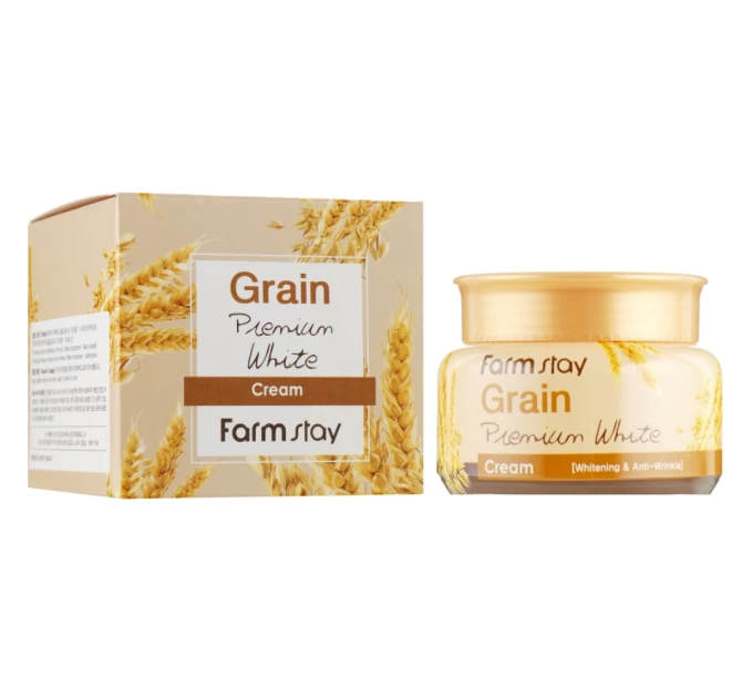 Осветлюючий крем для обличчя з олією зародків пшениці Farmstay Grain Premium White Cream 100 мл (8809480772283)