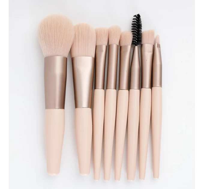 Набор мини кистей для макияжа R&G Travel Set Beige 8 шт.