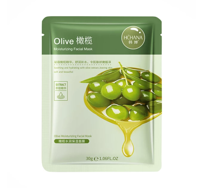 Тканевая маска для лица Hchana Moisturizing Facial Mask Olive 30 г — интенсивное увлажнение от Агонь-В