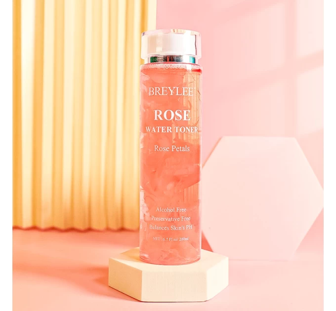 Тонер BREYLEE Rose Water Toner 200 мл: ніжна заспокоююча доглядова рослинна рослинна вода для обличчя