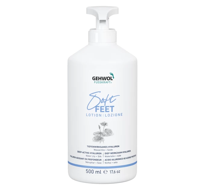 Лосьон Gehwol Soft Feet Водяная лилия и шелк 500 мл с гиалуроновой кислотой — идеальный уход для ваших ног