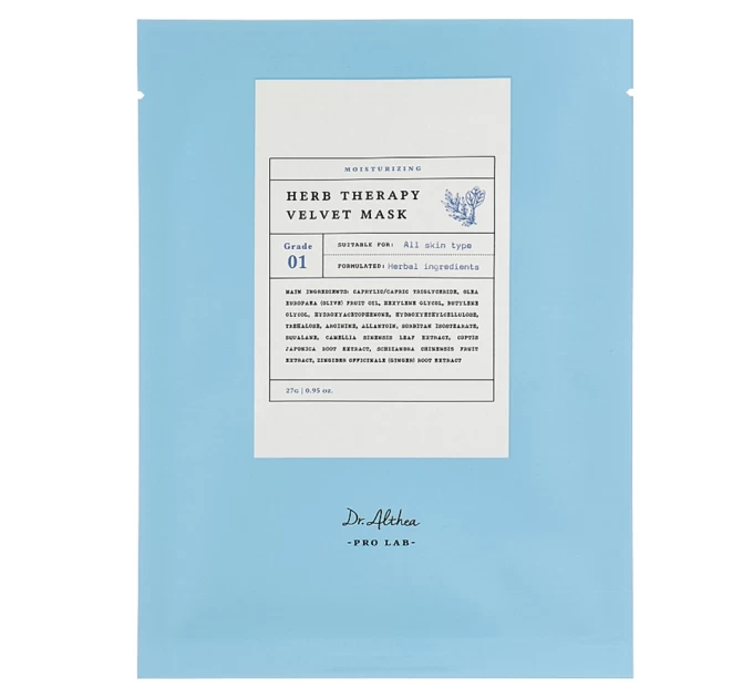 Увлажняющая тканевая маска Dr. Althea Pro Lab Herb Therapy Velvet Mask 27 г - Эффективный уход для сияния вашей кожи