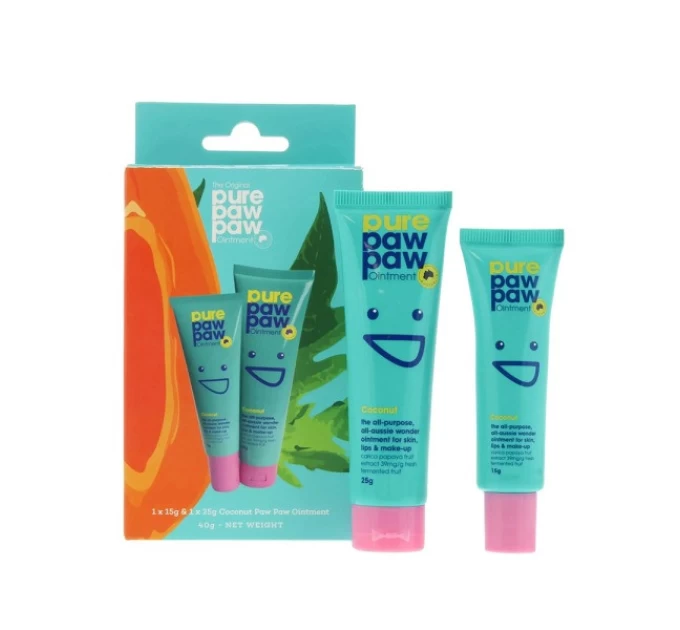 Набір відновлюючих бальзамів для губ Pure Paw Paw Duo Coconut 15г+25г - натуральний догляд для вашої чутливої шкіри губ на agon-v.com.ua