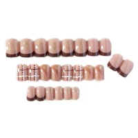 Накладные ногти с клеем Bananahall LK13462 Бежевый 24 шт (A9867)
