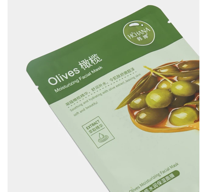 Тканевая маска для лица Hchana Moisturizing Facial Mask Olive 30 г — интенсивное увлажнение от Агонь-В