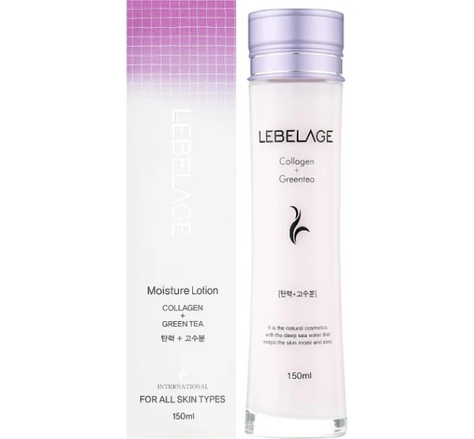 Увлажняющий лосьон Lebelage Collagen+Green Tea для сияющей кожи 150 мл