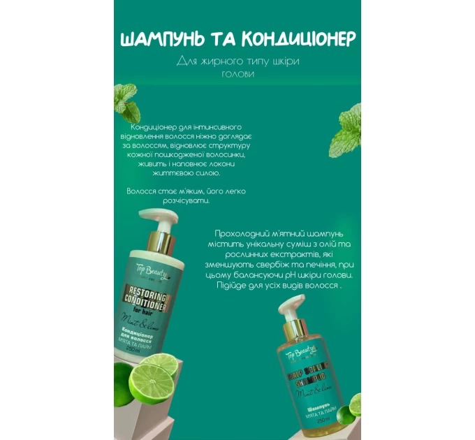 Кондиционер Top Beauty Мята-Лайм 250 мл для восстановления волос - купить на Агонь-В